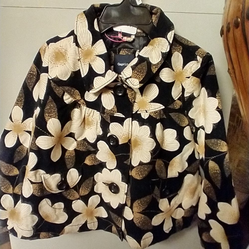 New Gap velvet jacket coat peacoat short size 6 7